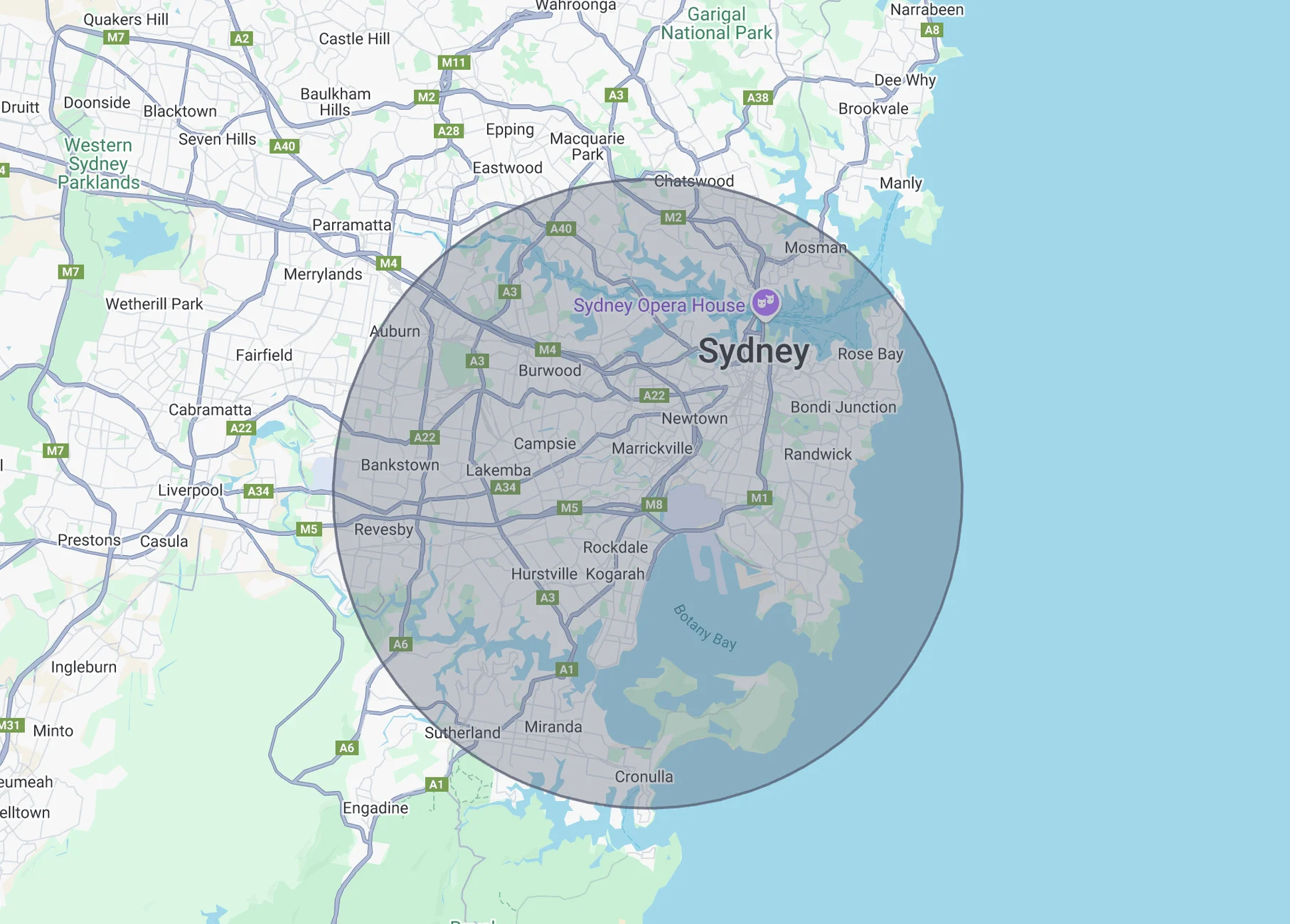 Areas we service in Sydney idyllic funerals