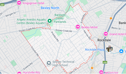 Bexley map